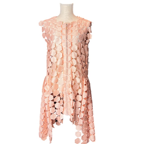 #A151 CQ by CQ Peach Laser-Cut Mesh Duster Vintage NEW NO TAG M - Picture 7 of 10